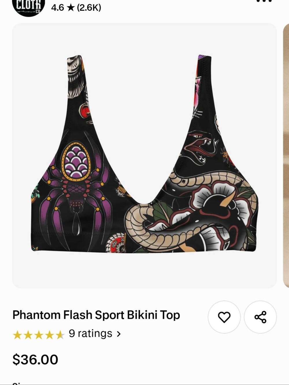 Goth Cloth Phantom Flash Bikini Top